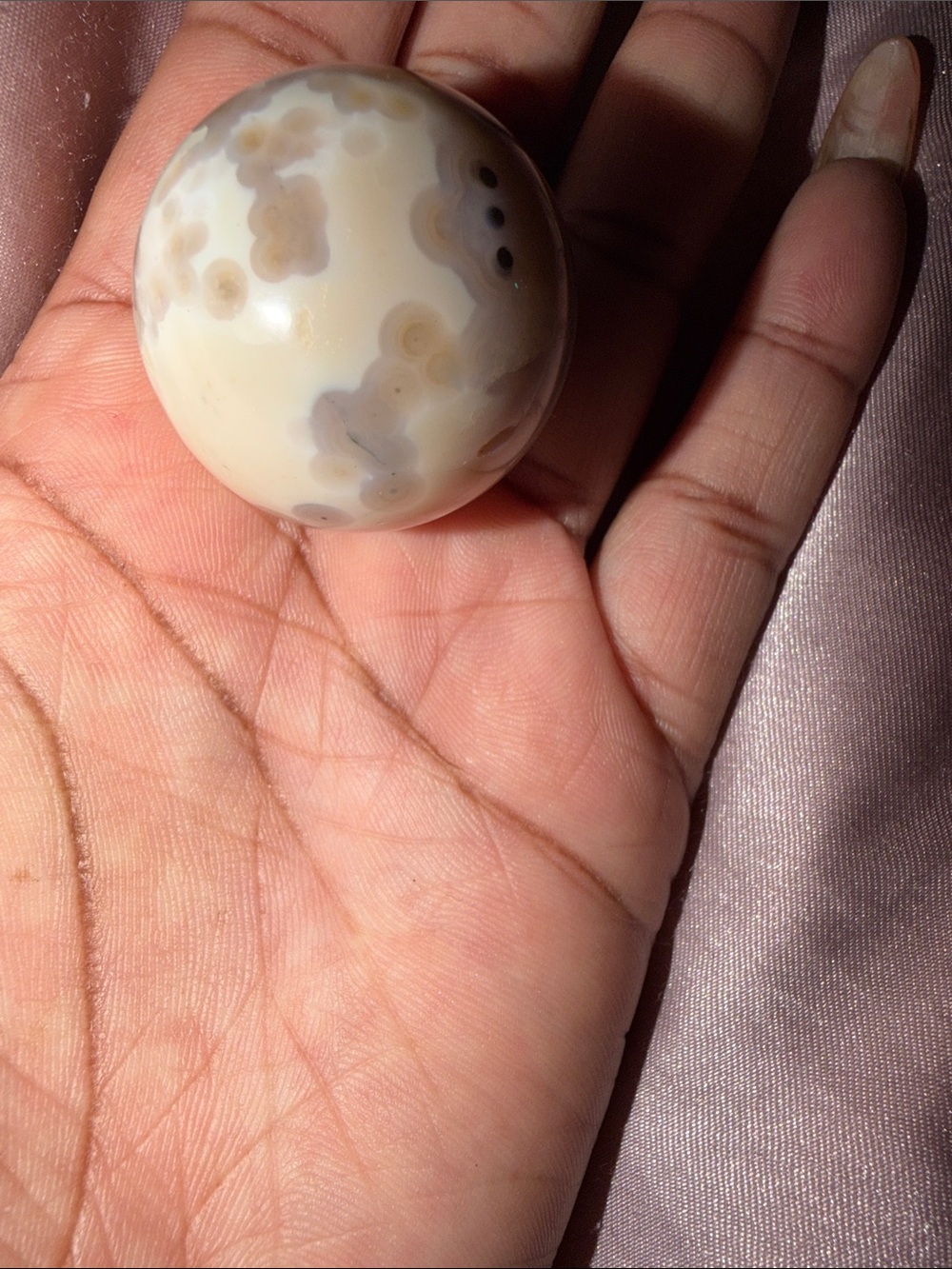 Polished Ocean Jasper Sphere - Cream and Light Brown